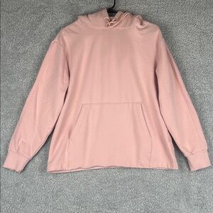 Athleta Long Sleeve Drawstring Neck Hoodie Pink Sweatershirt Size M